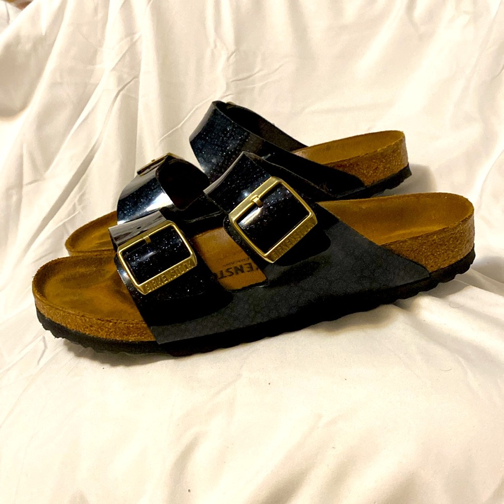 Birkenstock Arizona Soft Footbed Sandal. Color blue multi. Size:US. 9-9.5/EU 40